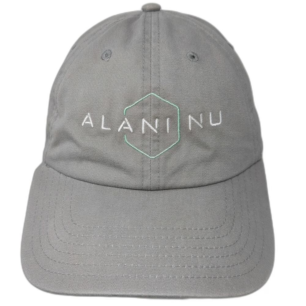 Otto Baseball Cap Gray One Size Alani Nu Logo Cotton Slideback Buckle Curved Hat
